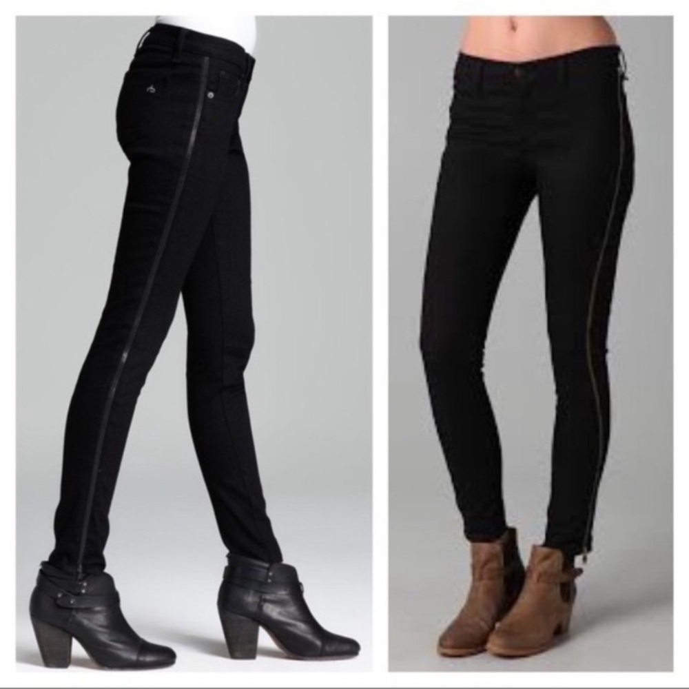 Rag & Bone Zipper Tuxedo Skinny Jeans Size 24